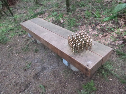 Bench with tactile art work